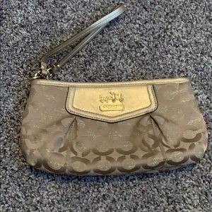 Gold Coach Clutch Wristlet